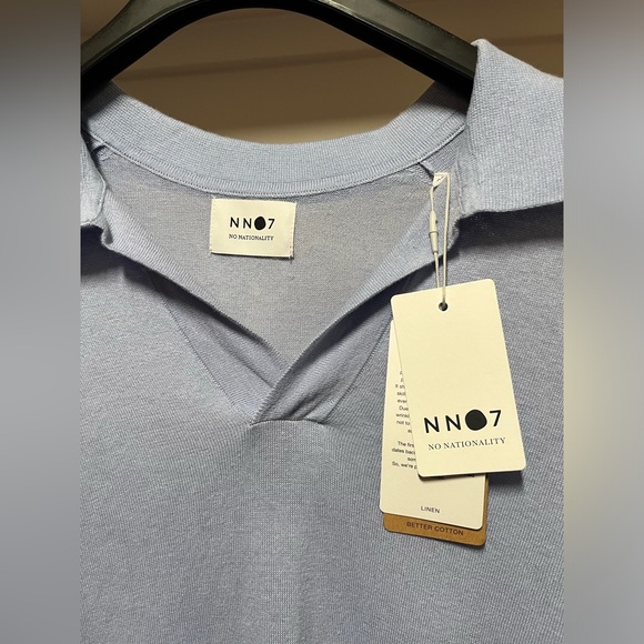 No Nationality Collar Polo Blue Size XL new with tags - Picture 2 of 10